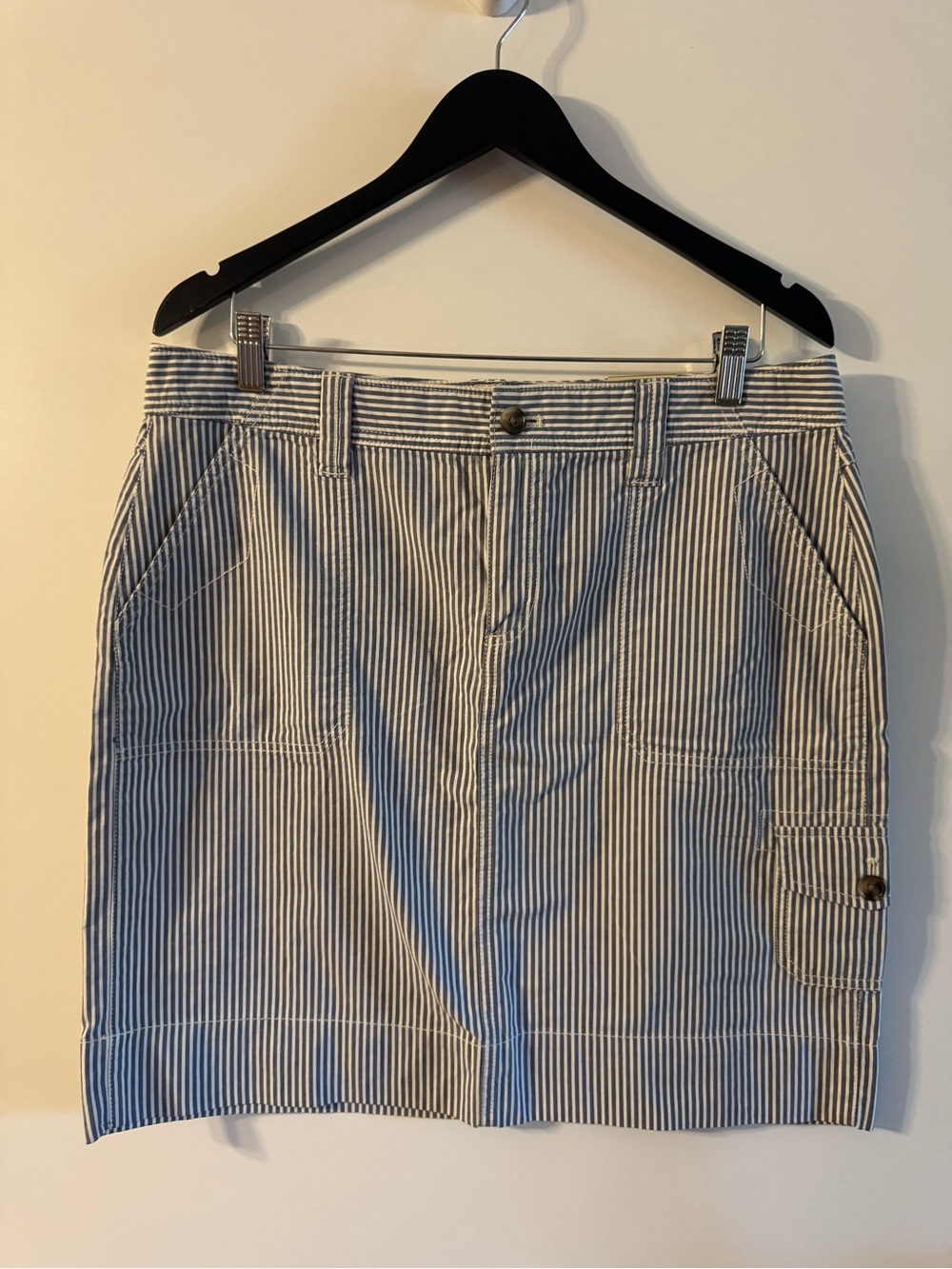 G.H. Bass & Co. Blue and White Pinstripe Chino Mini Skirt